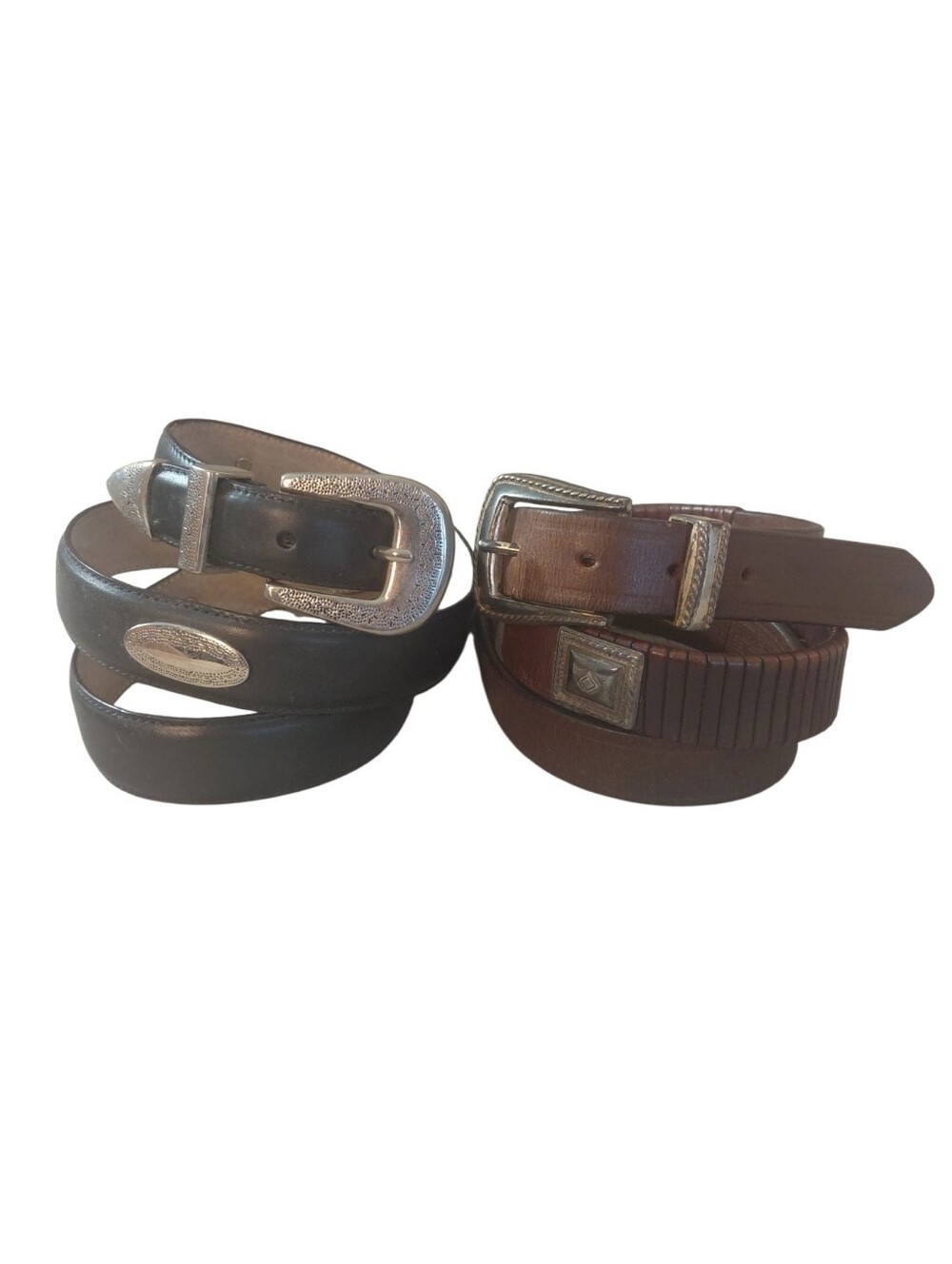 Men's Leather Western Belts Black and Brown Size 42